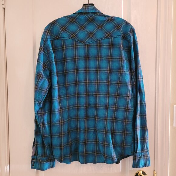 Men's GUESS Slim Fit Plaid Shirt - Picture 3 of 5